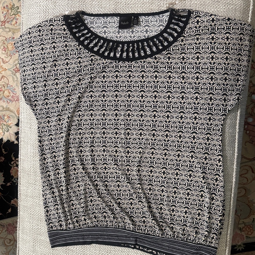 Rafaella Black and White Geometric Blouse